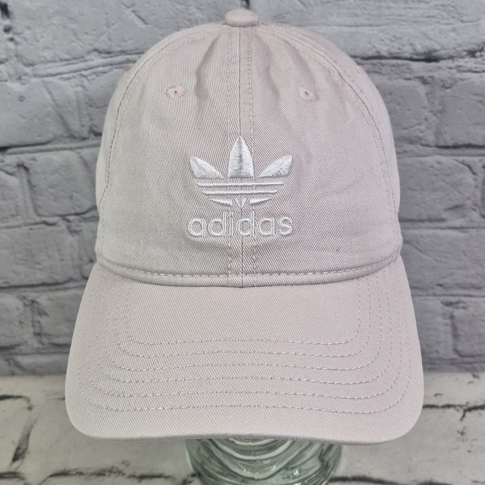 Adidas Hat Womens Trefoil Logo Pale‎ Pink One Size Strapback Cotton Ball Cap
